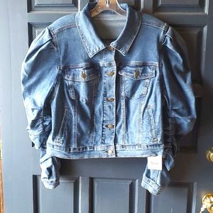 Women's Puff Sleeve Denim Jacket, NWT, SZ-0= XL,12.